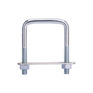 Brida prindere panouri gard zincata cu placuta si piulite pentru teava 40x40mm