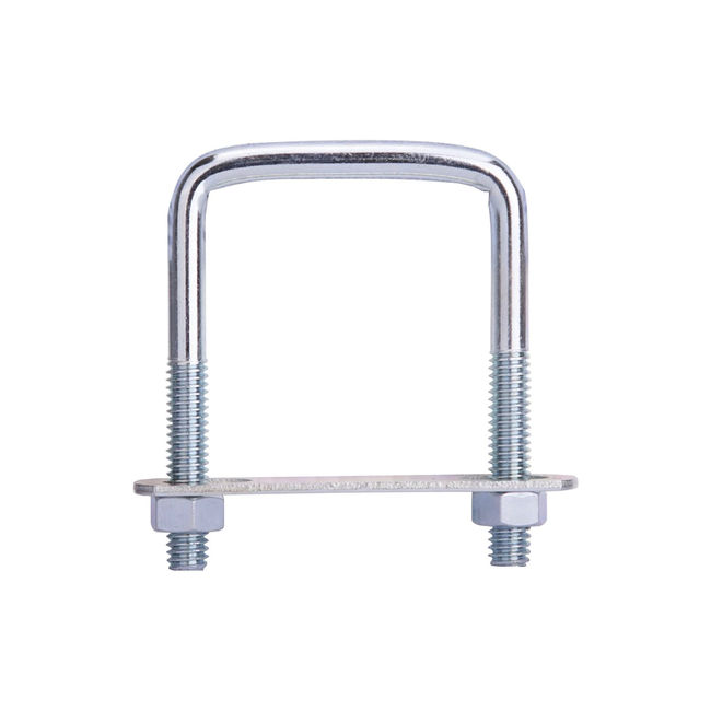 Brida prindere panouri gard zincata cu placuta si piulite pentru teava 40x40mm