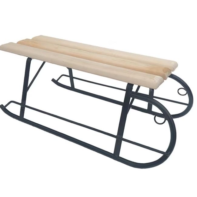Sanie din metal si lemn de fag, lungime 73 cm
