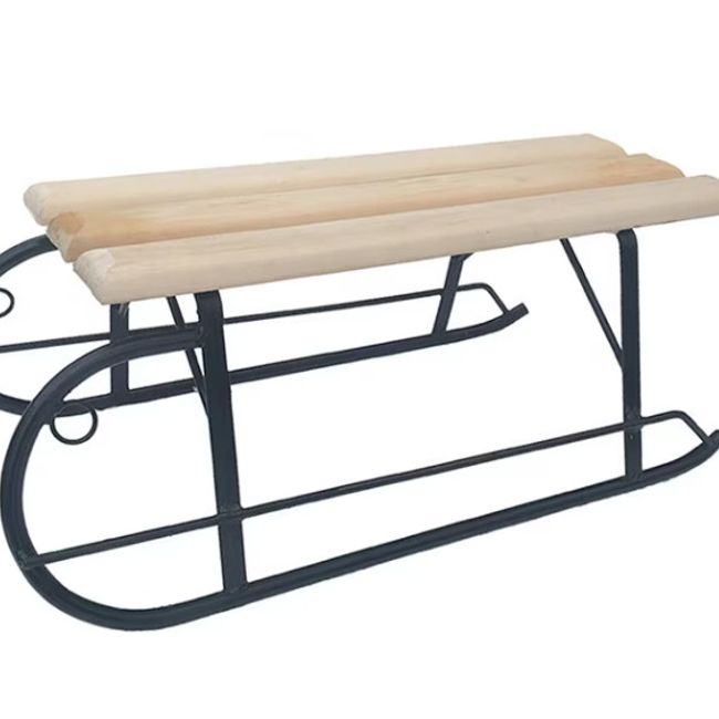 Sanie din metal si lemn de fag, lungime 73 cm