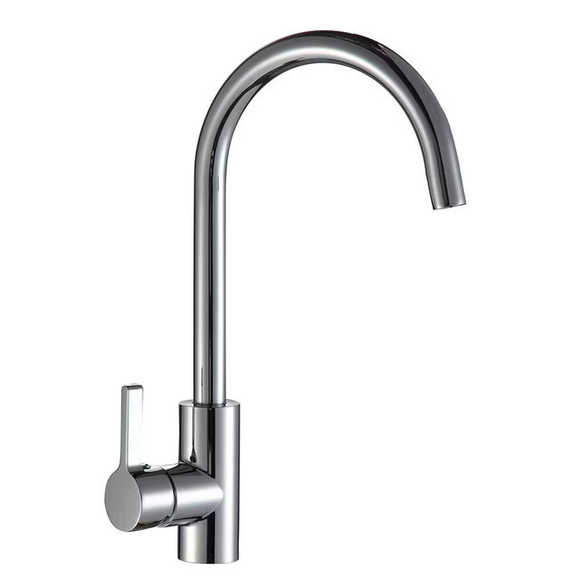 Baterie bucatarie din otel inoxidabil, monocomanda, racorduri incluse, Fleko FZXC-410, cromat