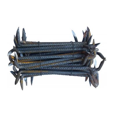 Set 50 de Scoabe din Fier Striat, Lungime 200mm, Grosime 8mm, pentru Prinderea si Fixarea Lemnului, Rezistenta si Duritate Mare