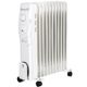 Calorifer Electric Hausberg HB8920AB, 2500 W, 11 Elementi, 3 Nivele de Putere, Termostat Reglabil, Alb