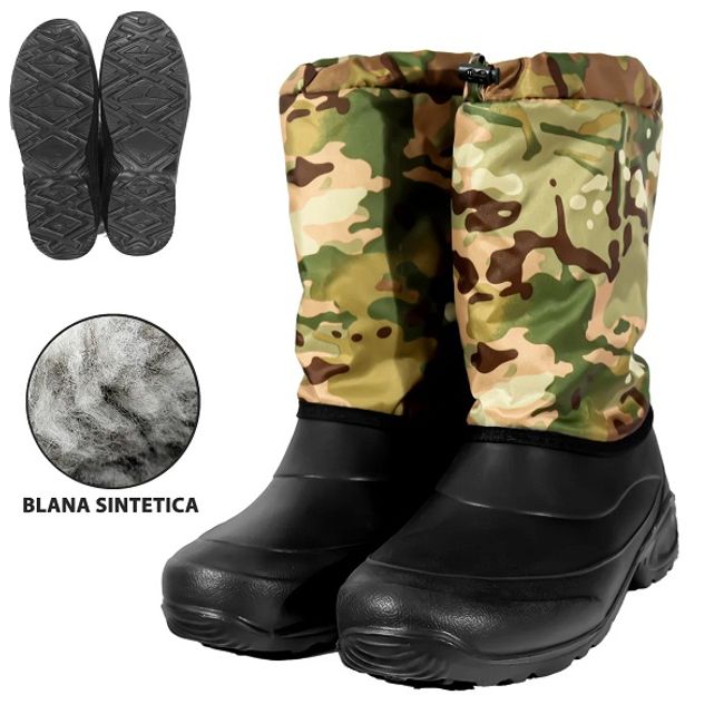Cizme din pvc impermeabile, antiderapante, captusite cu blana sintetica, hunter black