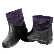 Cizme din pvc impermeabile, antiderapante, captuseala sintetica, mov/negru, dama