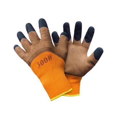 Manusi groase de iarna, protectia muncii, pentru temperaturi joase sau frig, maro cu degete negre, marimea 10