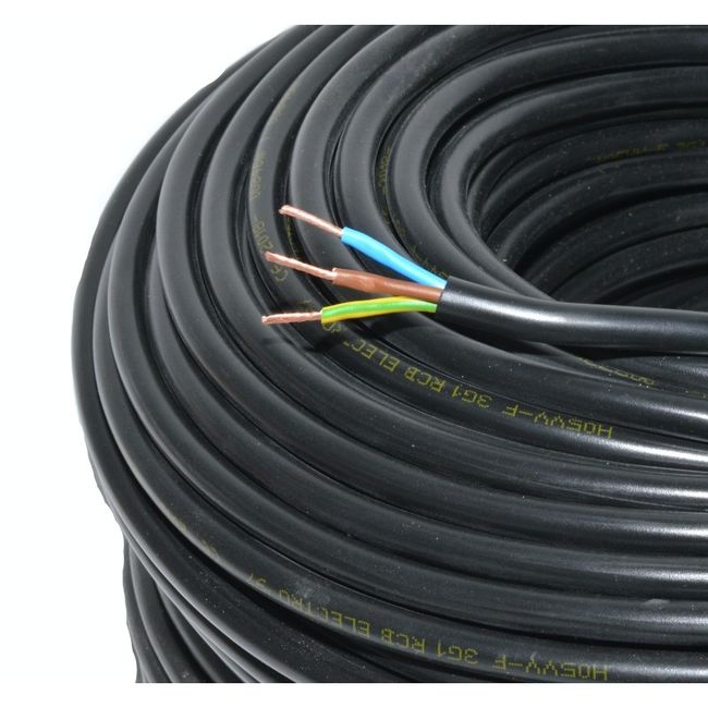 Cablu electric flexibil MYYM (litat), H05VV-F 3x2.5mm, Negru (rola 100 metri)