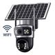Camera de supraveghere video dubla, panou solar, conexiune WIFI, 6MP, HD, 355° , IP66, Alarma, microfon, senzor miscare, Miromoto®