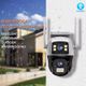 Camera de supraveghere, conexiune Wi-Fi, 3+3MP dubla, HD, 350°, microfon si difuzor incorporat, detectare miscare, alb, card microSD de pana la 128 GB