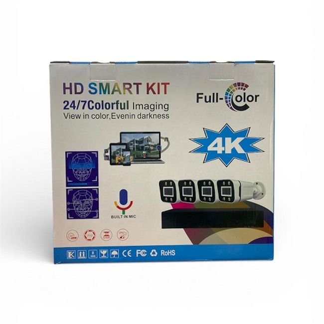 Kit / sistem de supraveghere video cu 4 camere, 2 MP HD, IP66, 3.6mm lentila, full color hd