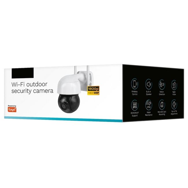 Camera de supraveghere, conexiune Wi-Fi, 5MP, tehnologie onvif, 355°, microfon si difuzor incorporat, functie alarma, senzor miscare CMOS