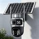 Camera de supraveghere video dubla, panou solar, conexiune WIFI, 6MP, HD, 355° , IP66, Alarma, microfon, senzor miscare, Miromoto®