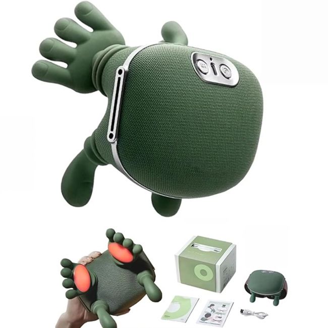 Aparat pentru masaj cervical 4D, pentru gat si umeri, masaj ce imita mana umana, fara fir, cu incalzire, 3 trepte de intensitate, ergonomic, pentru spate si picioare, verde