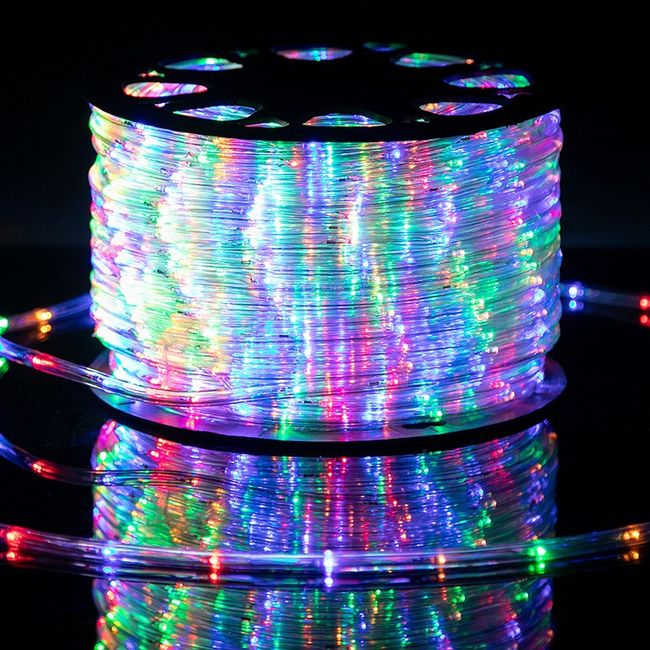 Rola furtun luminos cu led multicolor 100 metri + Alimentator Priza Inclus