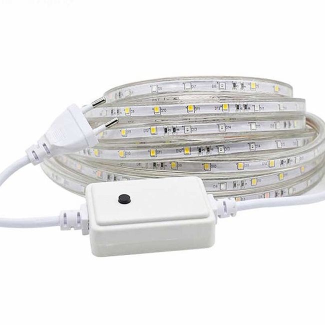 Rola banda led 2835 cu alimentator, RGB, lungime 10 metri, 60 led/1ml, 220V, IP65