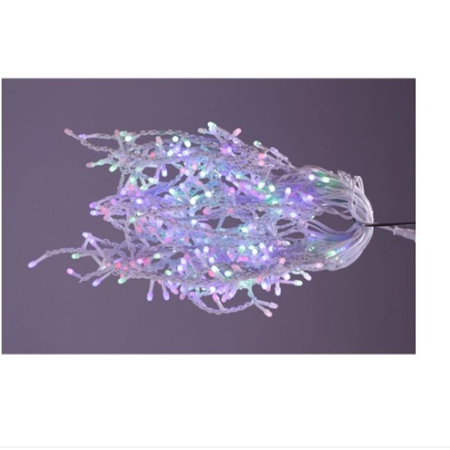 Instalatie De Craciun Multicolora Perdea Tip Turturi Fir Transparent 4 M X 0.6 M, 100 Leduri