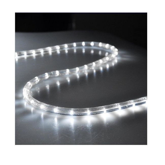 Rola Furtun Luminos cu Led Lumina Alb Rece 100 Metri + Alimentator Priza Inclus