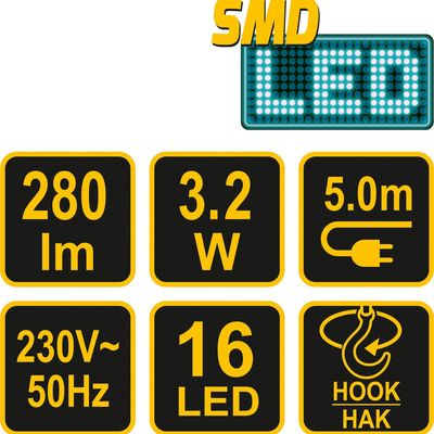 Lampa Portabila 16 LED-uri, 3.2 W, Vorel 82699