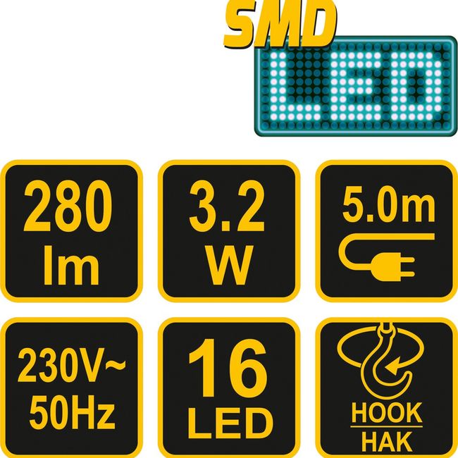 Lampa Portabila 16 LED-uri, 3.2 W, Vorel 82699