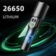 Lanterna reincarcabila, LED, 5 moduri iluminare, 2000lm, Type C, acumulator 26650, zoom, 6500k, aluminiu, Miromoto