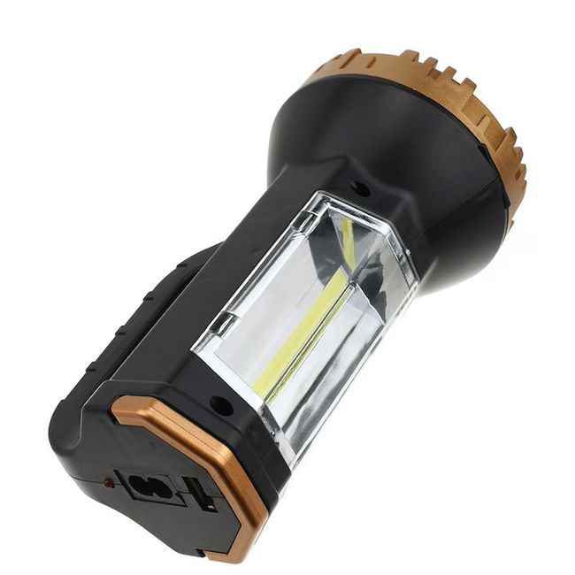 Lanterna portabila LED 5W, raza 400m, cu lumina laterala, acumulator, incarcare de la priza 220V, port USB