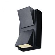 Aplica led de exterior, 2x5 W, negru, sticla si metal, culoare alb rece 6500K