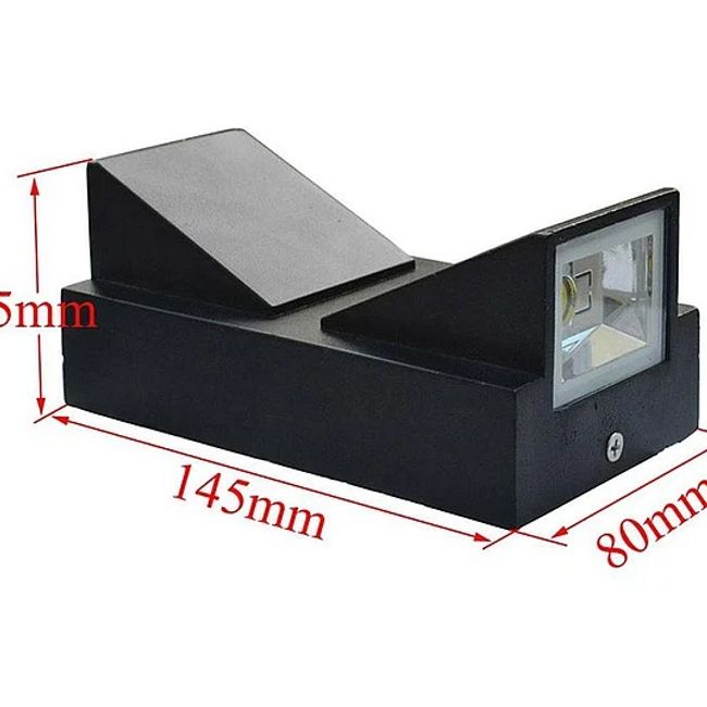 Aplica led de exterior, 2x5W, negru, 3000K, sticla si metal, negru, 1080lm