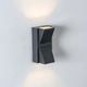 Aplica led de exterior, 2x5W, negru, 3000K, sticla si metal, negru, 1080lm