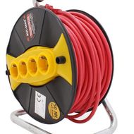 Prelungitor cu Tambur, 50 M, 3 x 2.5mm, 4 Prize, Maner Transport