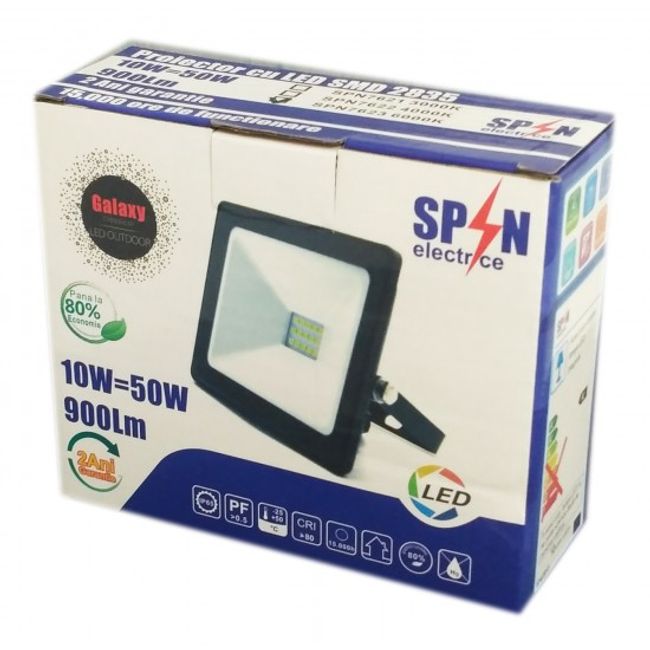 Proiector Led SMD Galaxy, 10W=50W, 6000K, Lumina Rece