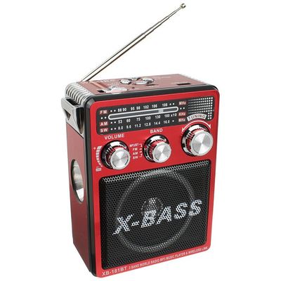 Radio portabil XB-181BT BT X-Bass cu Bluetooth, USB, SD, AUX și Radio AM/FM/SW 