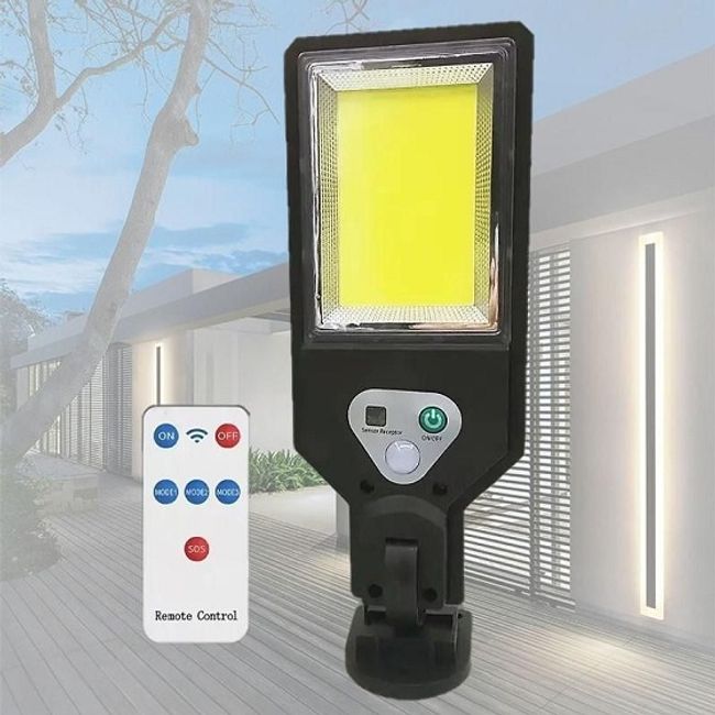 Lampa solara de exterior cu senzor de miscare, 3 moduri iluminare, 117 LED SMD, rezistenta la apa, sistem prindere inclus