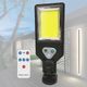 Lampa solara de exterior cu senzor de miscare, 3 moduri iluminare, 117 LED SMD, rezistenta la apa, sistem prindere inclus