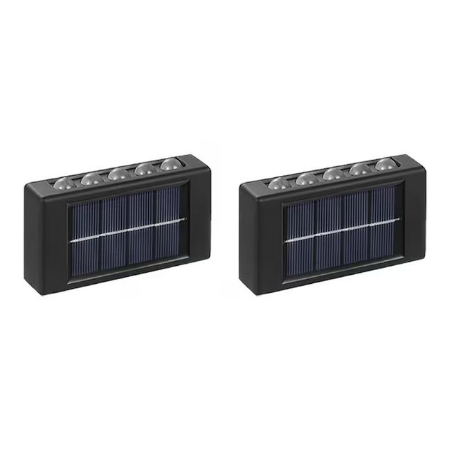 Lampa solara de perete, buton on-off, lumina calda, ip65, 10 led-uri, unghi 120 grade, 50 lumeni