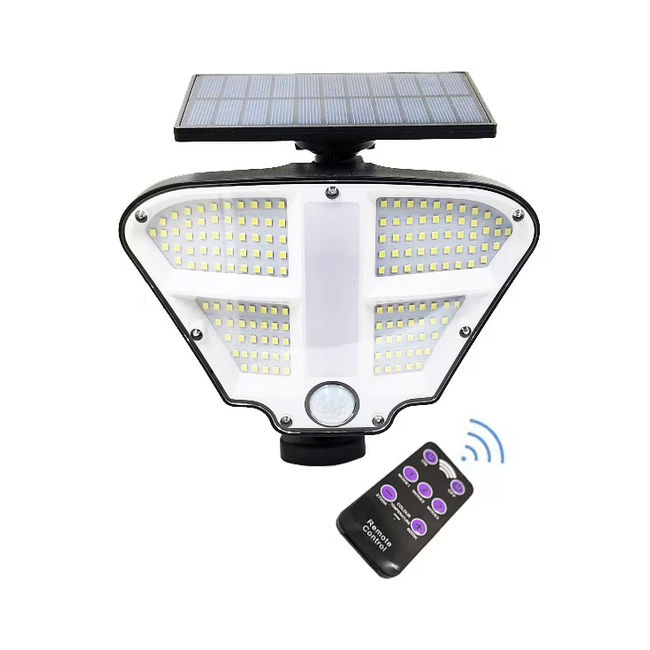 Lampa solara LED cu senzor de miscare si telecomanda,160 x LED, 400 lm, IP 65, 3 surse de iluminare
