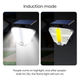 Lampa solara LED cu senzor de miscare si telecomanda,160 x LED, 400 lm, IP 65, 3 surse de iluminare