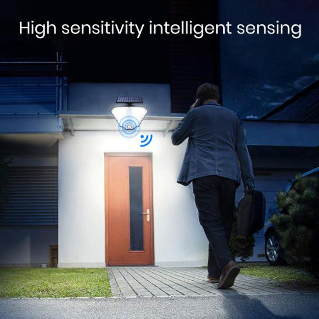 Lampa solara LED cu senzor de miscare si telecomanda,160 x LED, 400 lm, IP 65, 3 surse de iluminare