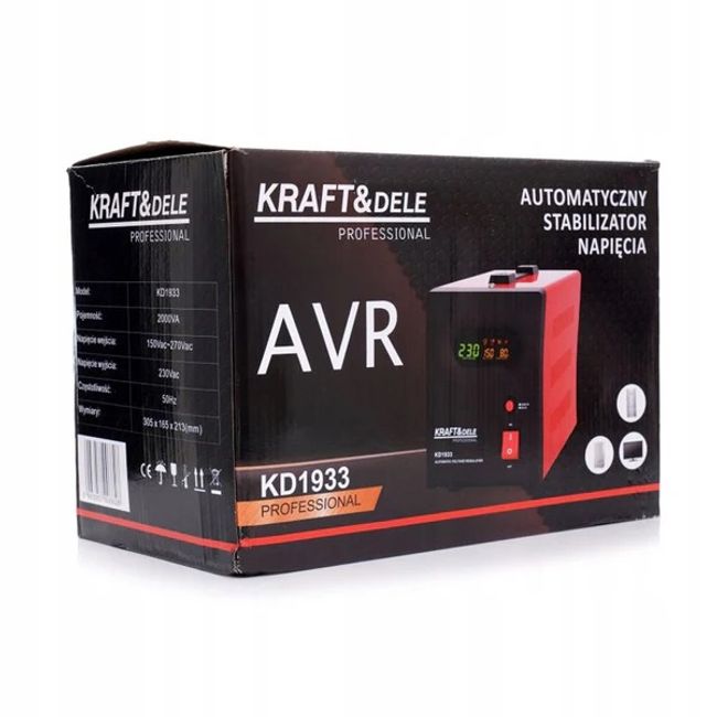 Stabilizator de tensiune, Kraft&Dele KD1933, 2000VA, 230V