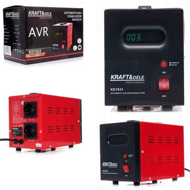 Stabilizator de tensiune, Kraft&Dele KD1933, 2000VA, 230V