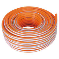 Furtun apa din PVC flexibil cu insertie, diametru 1 tol, lungime 50 metri, pentru gradina, presiune 8 bar, portocaliu
