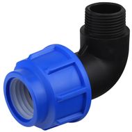 Cot compresiune PEHD, filet exterior, D 20 mm x 1/2", 90 grade