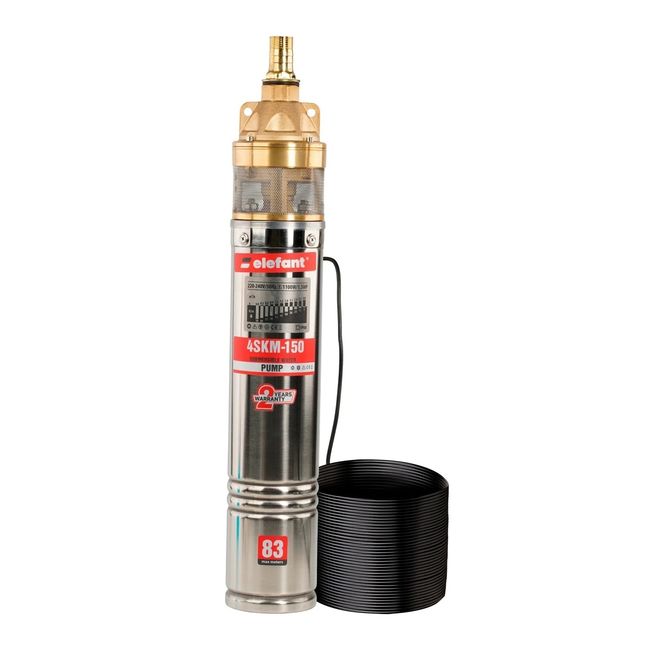 Pompa submersibila ape curate, Elefant 4SKM-150, 50 l/min, H max. 70 m, 1100 W, bobinaj din cupru