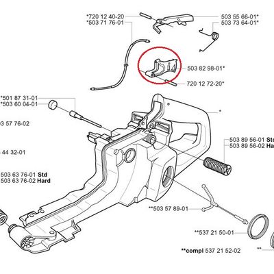 Tragaci acceleratie drujba compatibil pentru modelele Husqvarna 362, 365, 371, 372