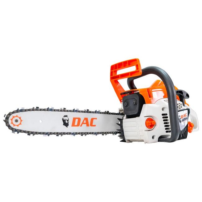 Drujba (motofierastrau) cu lant pe benzina Ruris DAC 401RS, putere 2.5 CP, 36.3 CC, motor 2 timpi, lungime sina 35 cm, lant 3/8 1.3 PM, rezervor combustibil 410 ml