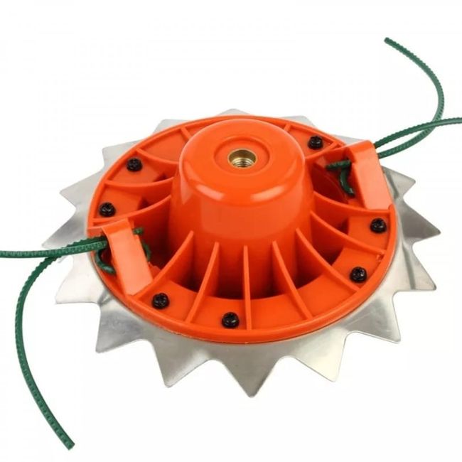 Disc motocoasa pentru tuns iarba 2in1 (16 dinti si fir), Gri/Rosu