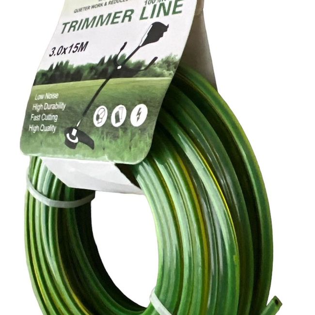 Fir motocoasa cu insertie carbon, 3 mm x 15m, patrat