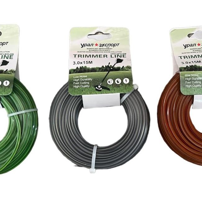 Fir motocoasa cu insertie carbon, 3 mm x 15m, patrat