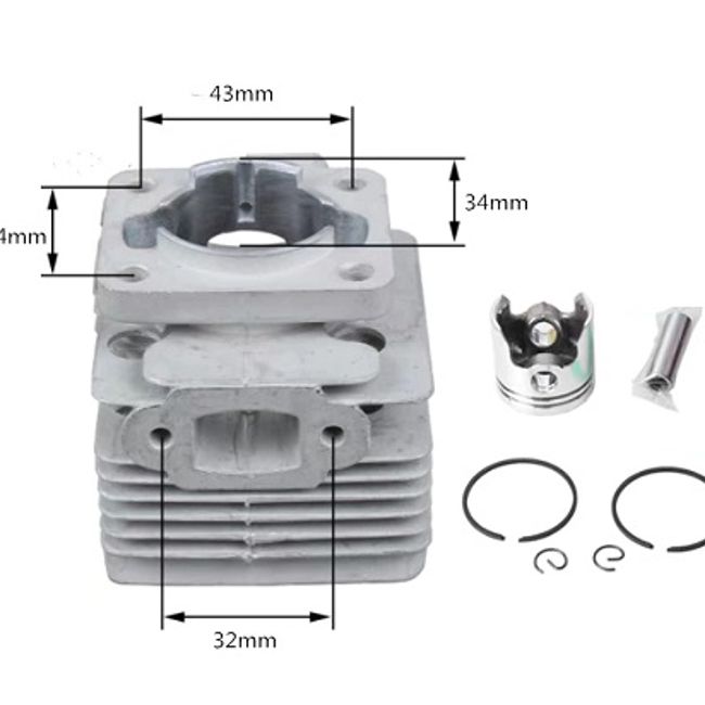 Kit cilindru motocoasa china Mitsubishi, Alpina, Castor TL26, 34 mm