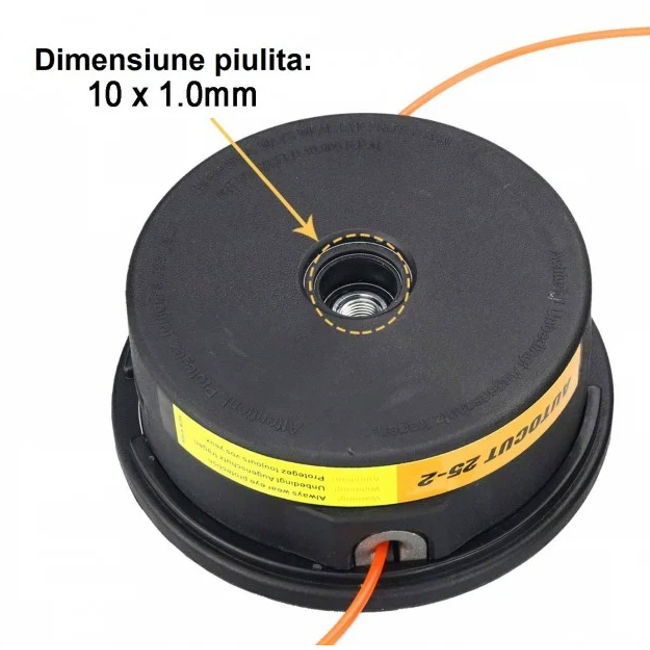 Cap tambur / mosor motocoasa cu fir Autocut 25-2 (piulita 10 x 1) compatibil cu Stihl FS44 FS55 FS80 FS83 FS85 FS90 FS9