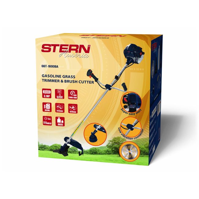 Motocoasa pe benzina Stern GGT1600BA, 2 timpi, 3.1 CP, accesorii incluse